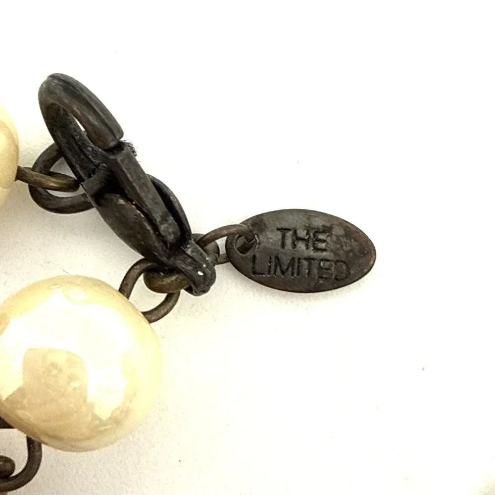 Vintage THE LIMITED Pendant Necklace Lampwork Glass Metal Acrylic Beads 34